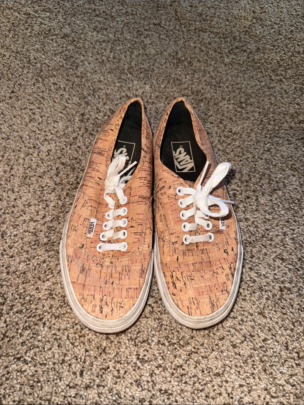 Vans Cork-Print Low-Top Sneakers - White Laces